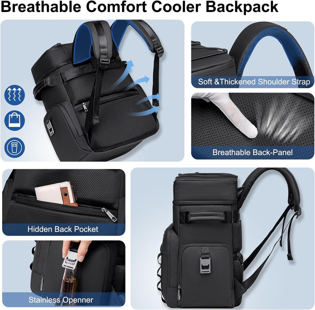 Weitars Insulated Cooler Backpack,Waterproof Soft Cooler Bag 31L/52 Can