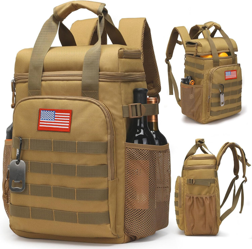 Tactical Backpack Cooler,25L Lunch Ice Chest with Handle for Men Adult Work
