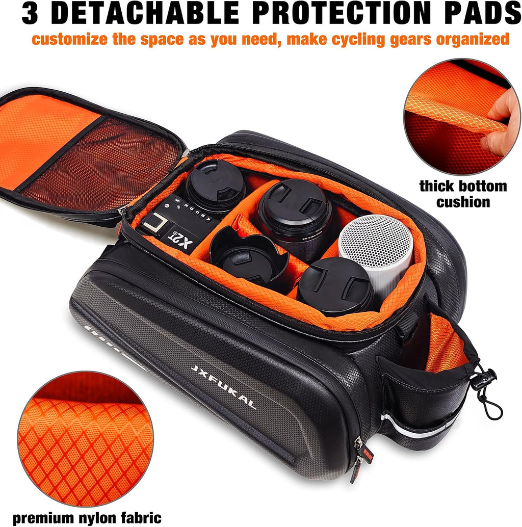 JXFUKAL Bike Bags for Bicycle Rear Rack - 9.5L/17L/40L Hard Shell Ebike Bag