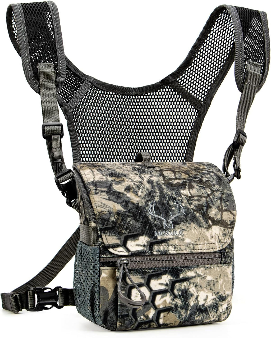 MOXULE Binocular Harness Chest Pack: Bino Case, Magnetic Lid, Rain Cover