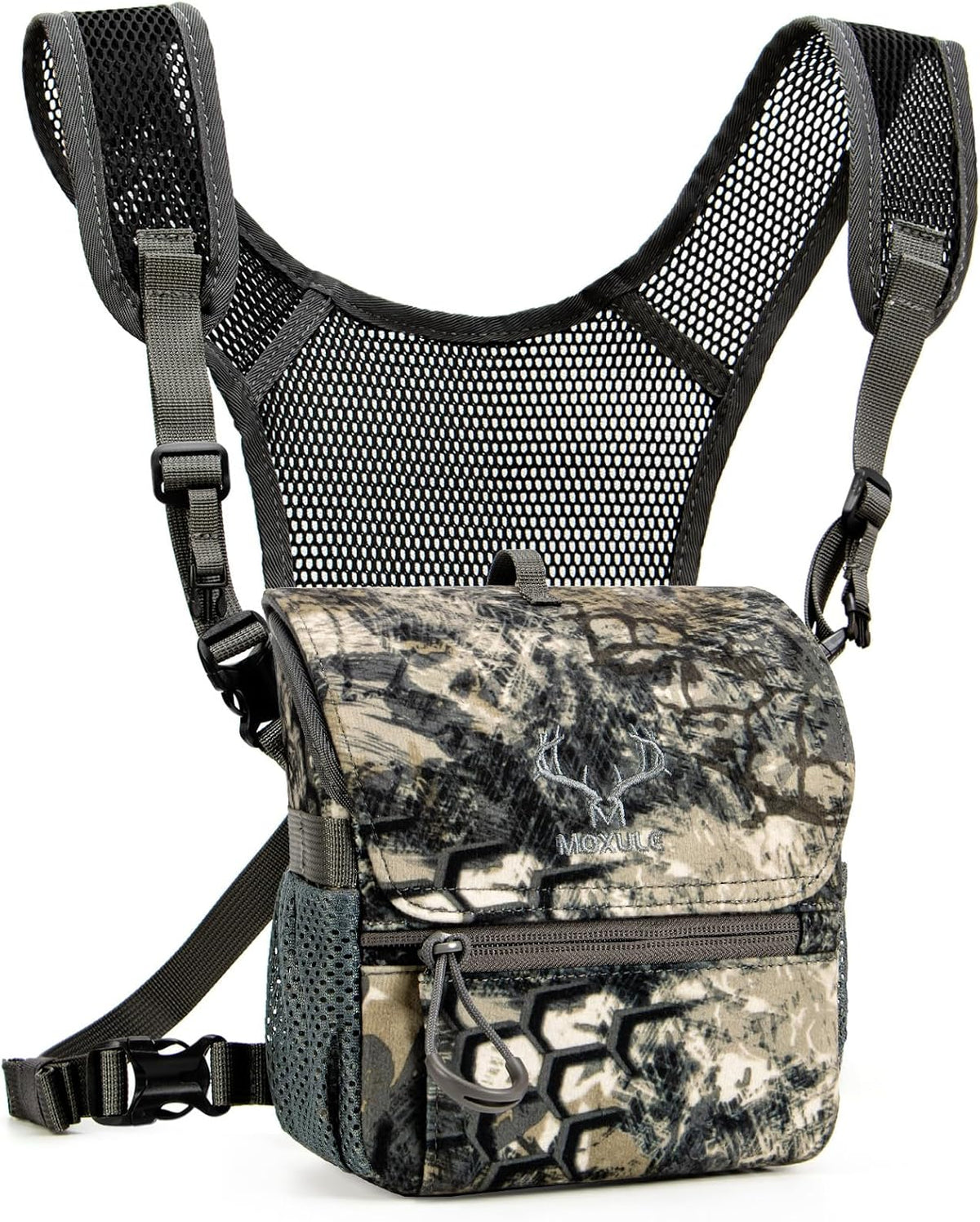 MOXULE Binocular Harness Chest Pack: Bino Case, Magnetic Lid, Rain Cover