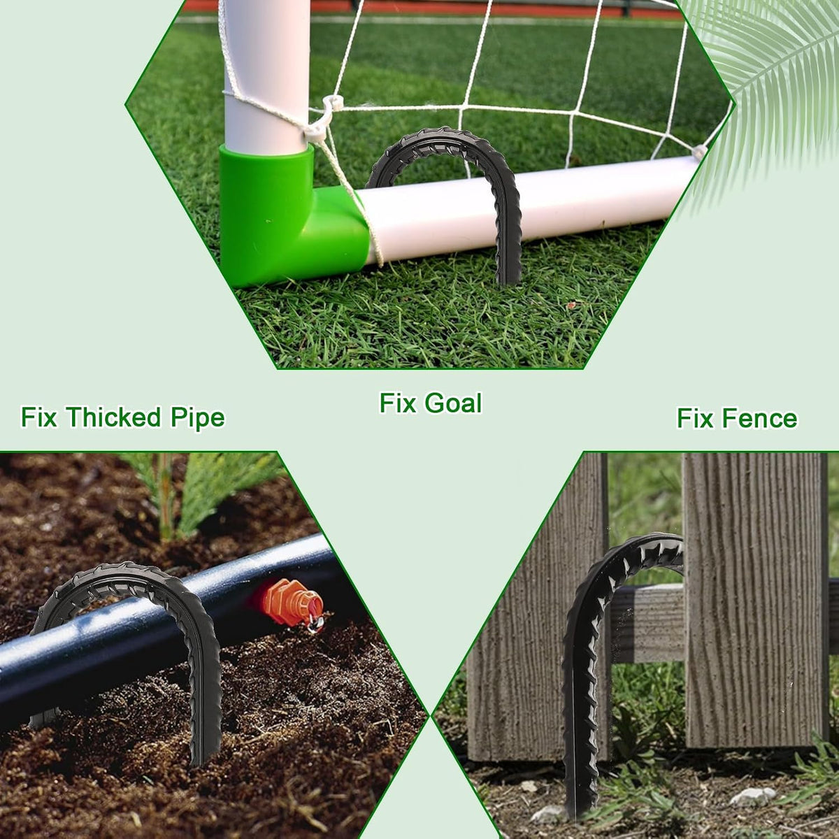 FEED GARDEN 12 Inch Rebar Stakes 8 Pack, Heavy Duty J Hook Ground Stakes