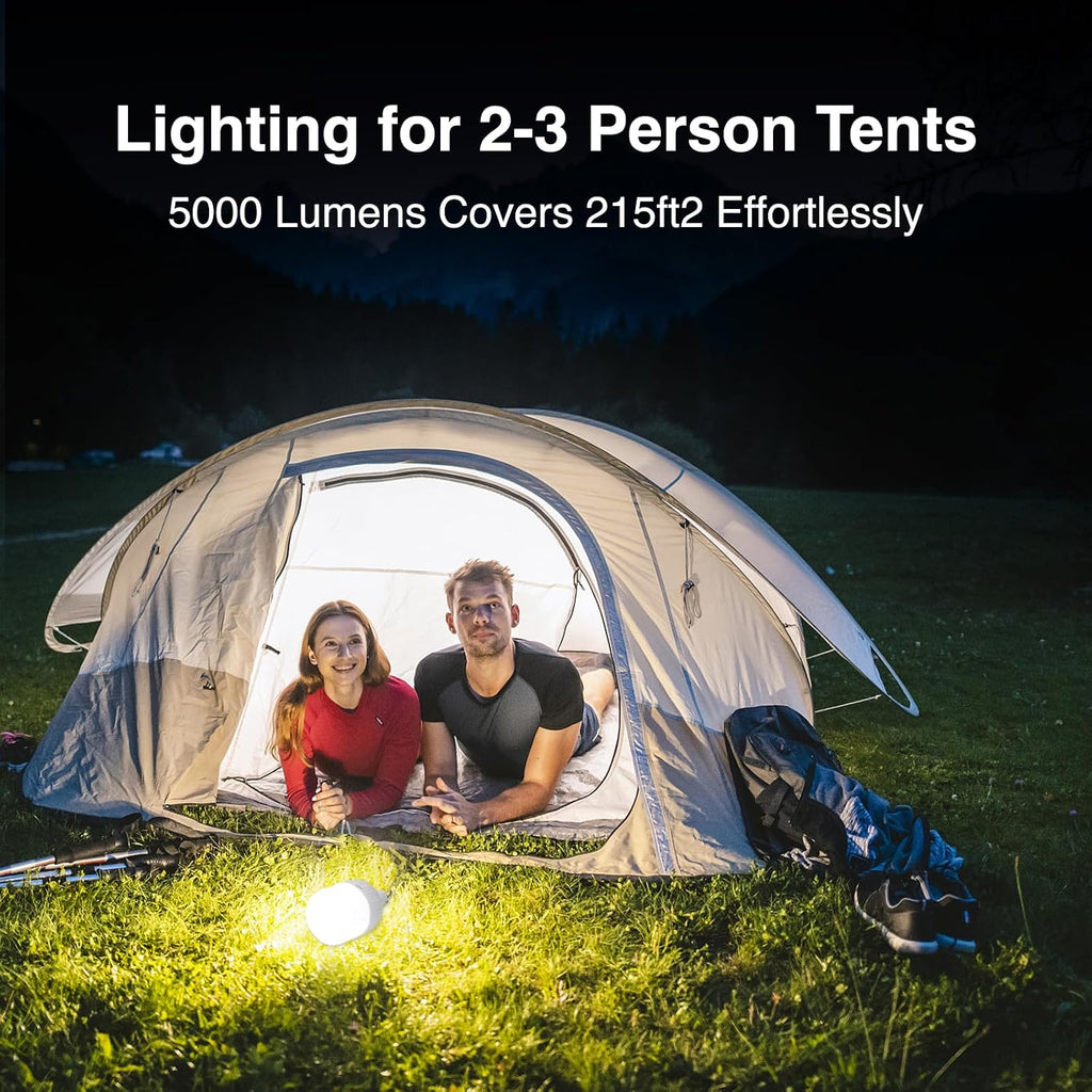 Camping Lantern LETOUR Dimmable 8800mAh LED Light Bulb 5 Lighting Modes Rechargeable Hanging Tent Light 5000 Lumen Portable Emergency Lantern Power Failure Emergency Survival Kits Snowstorm