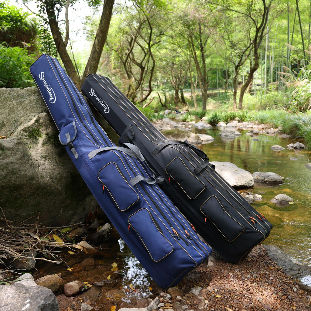 Sougayilang Fishing Rod Case Organizer Pole Storage Bag Fishing Rod and Reel Carrier Organizer for Travel