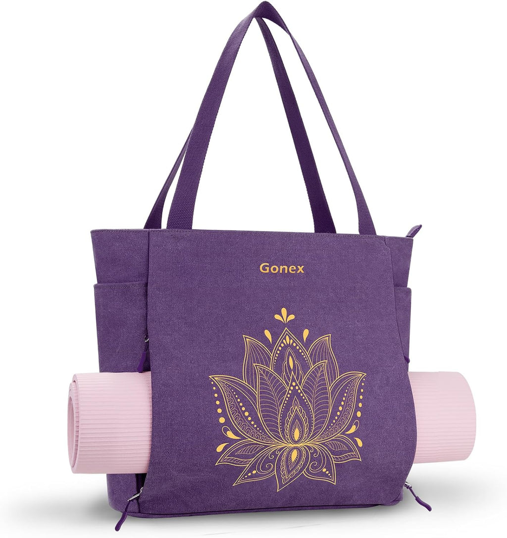 Gonex Yoga Mat Bag with Zipper Mat Carrier Canvas Gym Tote