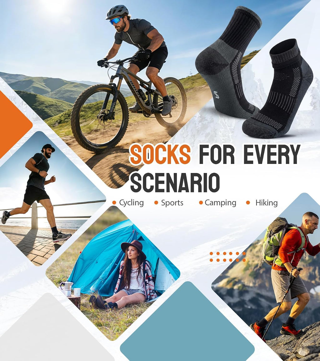 TANSTC Merino Wool Socks, Breathable Cushioned Hiking Socks