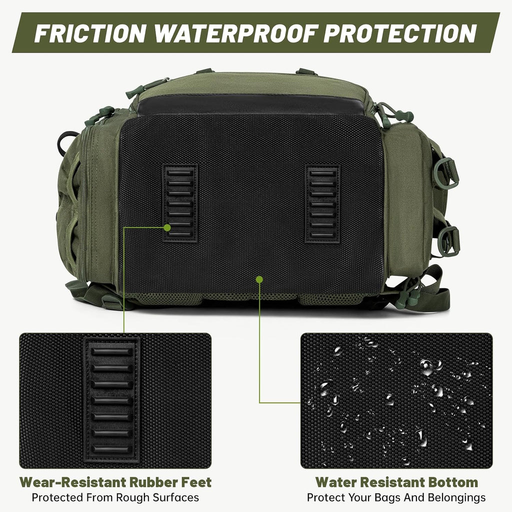 40L Tackle Fishing Backpack with 2 Rod Holders, Water Resistant