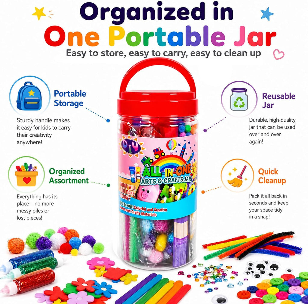 FUNZBO Arts and Crafts Supplies for Kids - Back to School Supplies