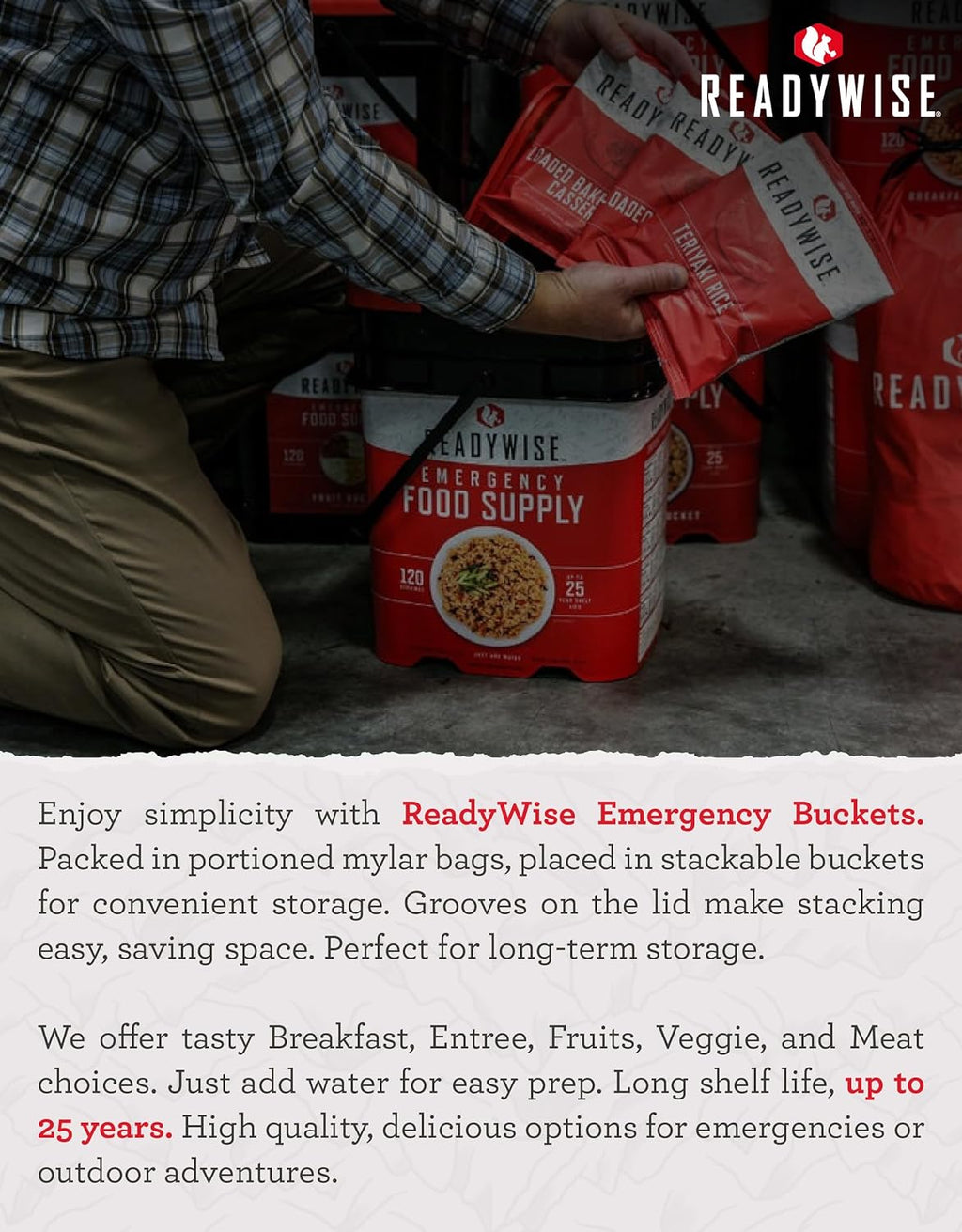 READYWISE Emergency Food Survival Supply 84 Servings, Gluten Free Bucket