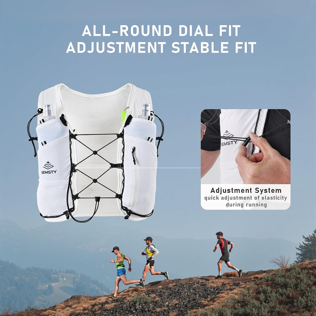 Running Hydration Vest 5L, Running Backpack with 2x500ml Soft Flask