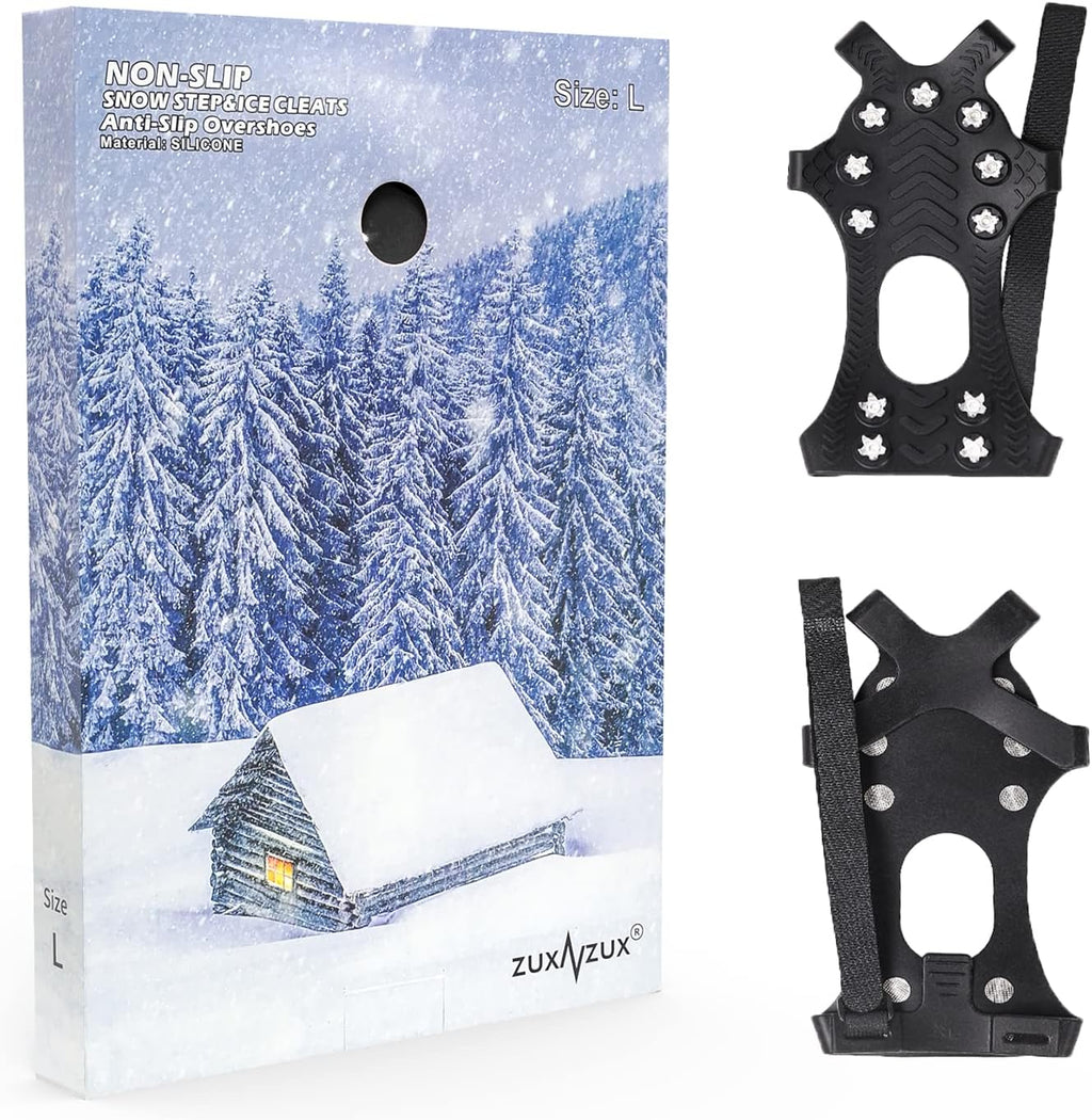 Crampons, Ice Cleats for Shoes and Boots, Silicone Stainless Steel