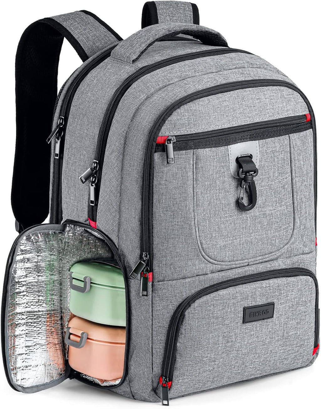 BIKROD Lunch Backpack, Insulated Cooler Lunch Bag Backpack, Large Travel 17.3 Laptop Back Pack Sturdy Computer College School Bookbag for Women Men for Men Women Work Hiking Picnic