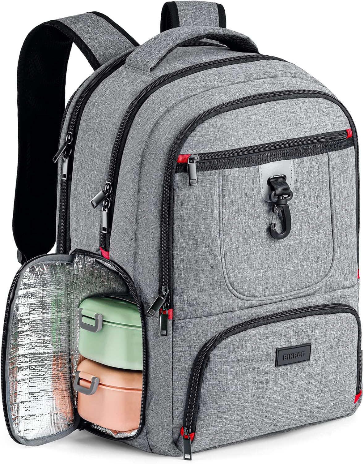BIKROD Lunch Backpack, Insulated Cooler Lunch Bag Backpack, Large Travel 17.3 Laptop Back Pack Sturdy Computer College School Bookbag for Women Men for Men Women Work Hiking Picnic