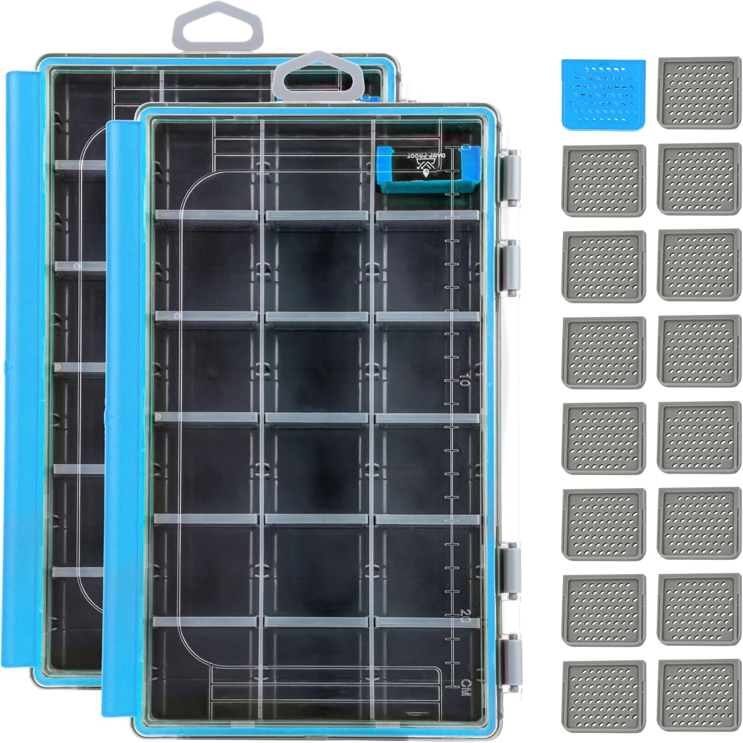 RUNCL Fishing Tackle Box - 360° Waterproof Tackle Trays, 3700 Fishing Tackle Box Organizer with Adjustable Dividers for Jigs Lures, Orange, 1 Pack