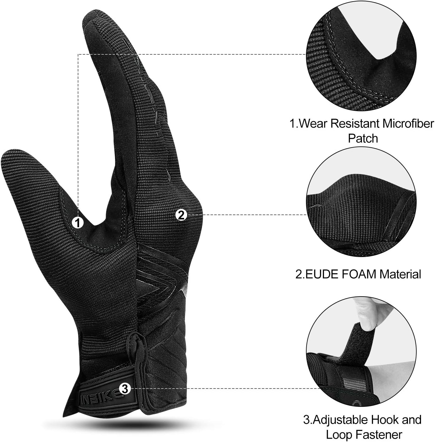 INBIKE Motorcycle Gloves Breathable Mesh Touchscreen Hard Knuckles