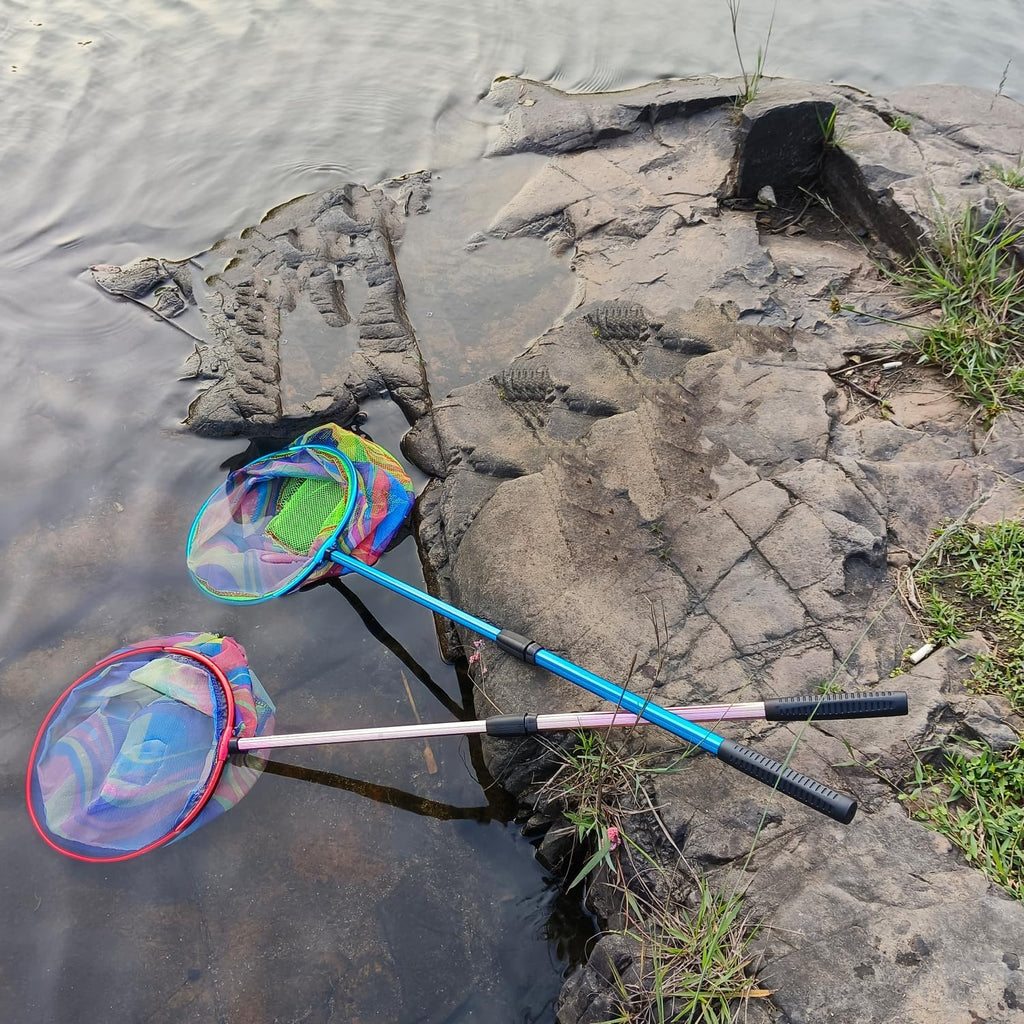 Fishing Net 2 Pack Retractable Lightweight Landing Net with Aluminum Rod Handle Fishing Nets for Youth Catch and Release Butterfly Nets