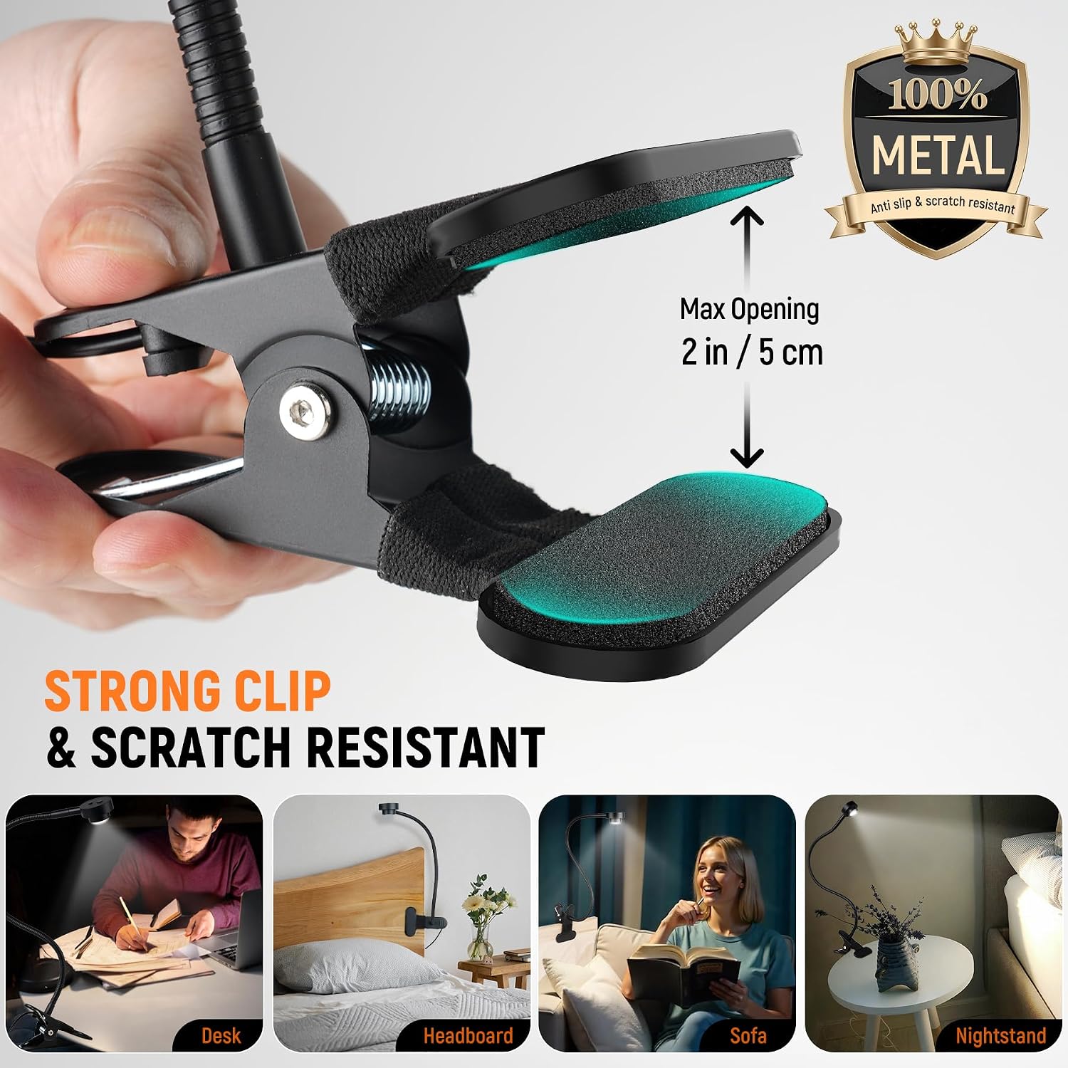 Flexible Clip On Headboard Reading Light for Bed