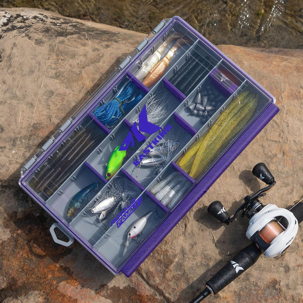 KastKing HyperSeal Waterproof Tackle Box, 3700 2 Packs, Purple