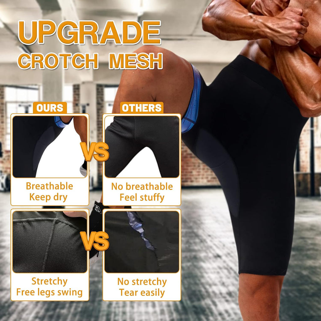Men Sauna Pants Sweat Leggings Slimming Tights Heat Trapping Suit