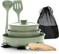 MAISON ARTS Camping Pots and Pans Set Non Stick with Removable Handle