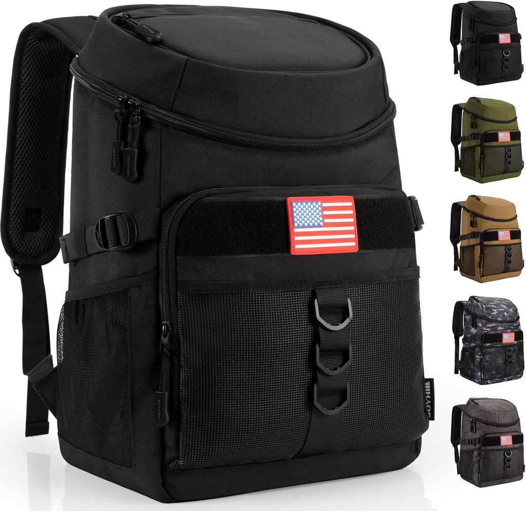 JOYHILL Backpack Cooler, Cooler Backpack 36 Cans/25 L Tactical Insulated Soft Cooler Bag Large Capacity Leakproof Cooler for Men Women, Travel Backpack for Camping Hiking Picnic Beach