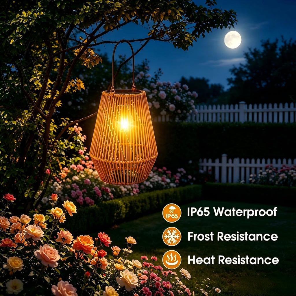 Solar Lanterns Outdoor Waterproof, KagoLing Solar Lanterns Outdoor Gifts for Women Mom Grandma Hanging Solar Lights Outdoor Garden Decor for Outside, Yard, Patio, Porch, Trees, Pathway, Lawn, 2 Pack