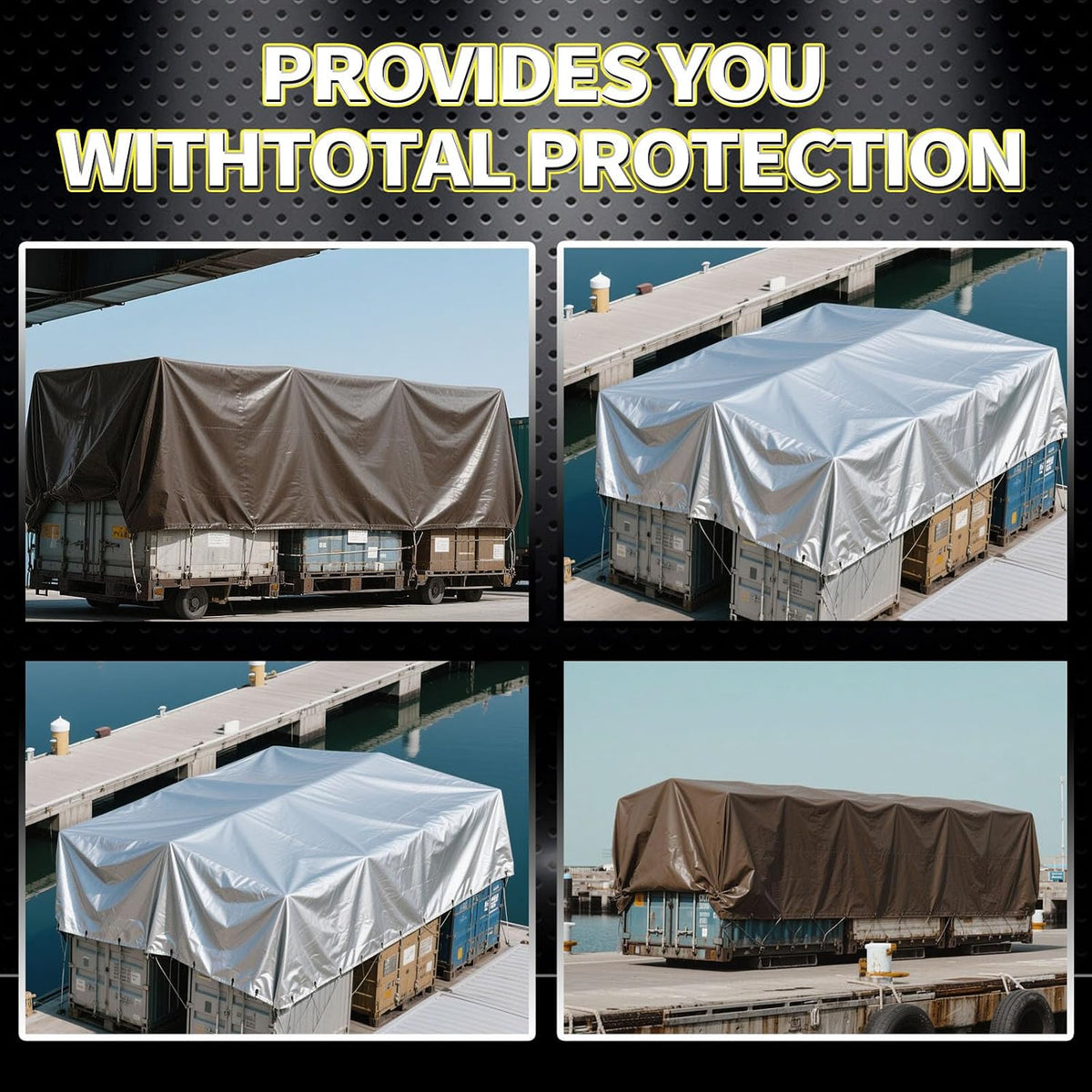 Tarps Heavy Duty Waterproof 12x16 Ft, 10 Mil Thick, High Durability, Rip, UV Resistant and Tear Resistant with Metal Gromets Every 20 Inches (Silver/Brown - Reversible)