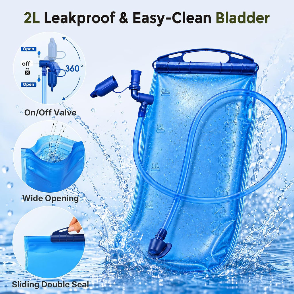 Running Vest Water Backpack with 2L Leak-Proof Bladder for Men & Women