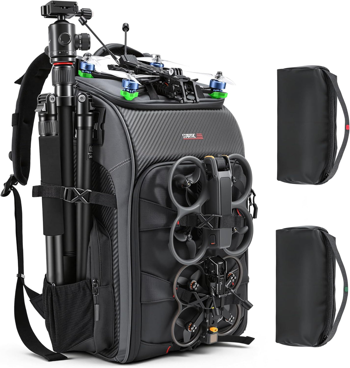 FPV Drone Backpack -40L Ultimate All-in-One Professional Travel Camera Case for FPV Racing Quadcopter/DJI Drone/Tripod/15.6" Laptop Combo with Waterproof Rain Cover & 2 Battery Tool Kit Bags