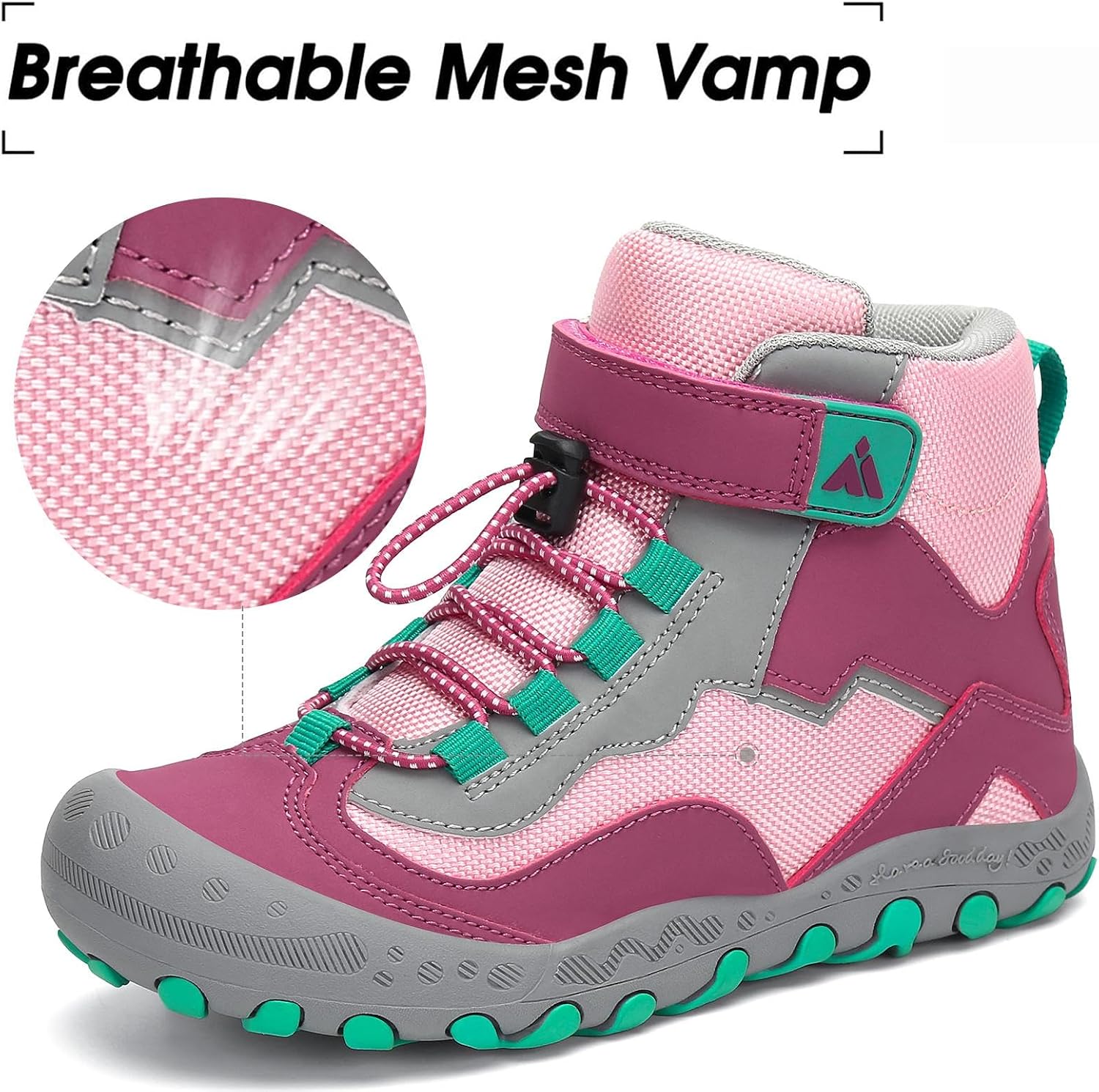 Mishansha Kids Hiking Boots Toddler Boys Girls Hiking Shoes Outdoor Trail | Kids Sneakers Anti-Collision, Water-Resistant, Non-Slip Athletic Trekking Shoes for Walking, Camping, School& Play Outdoor