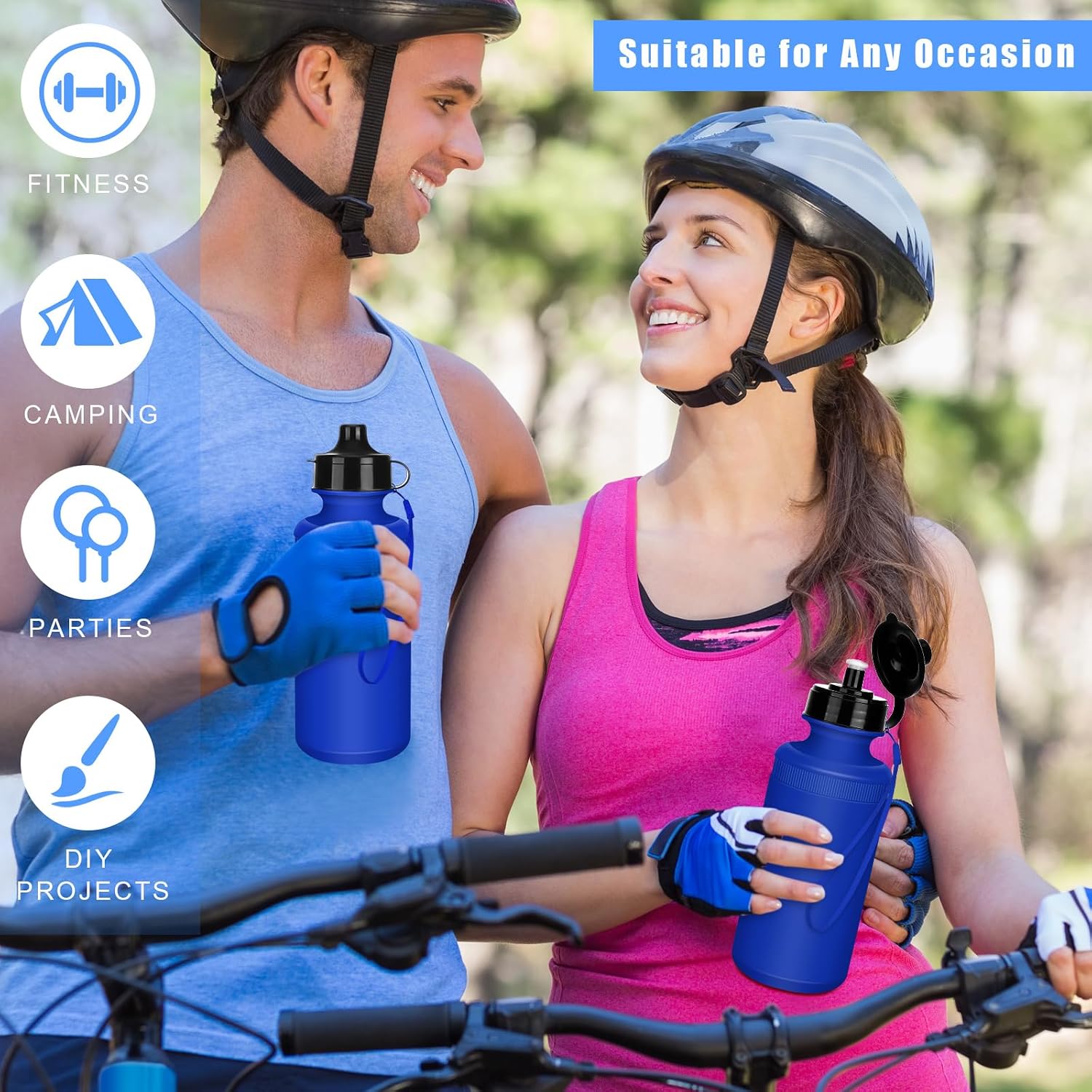 Ziliny 72 Plastic Sports Water Bottles Bulk for Kids 20 Oz