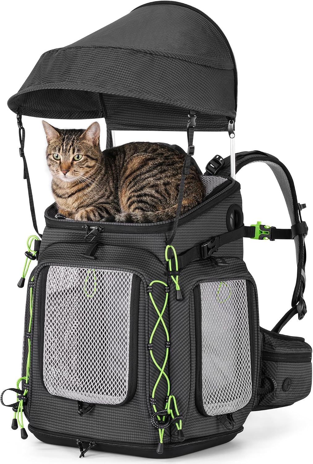 Pecute Travel Cat Backpack Carrier,Hiking Pet Backpack,Black,Up to 11 lbs