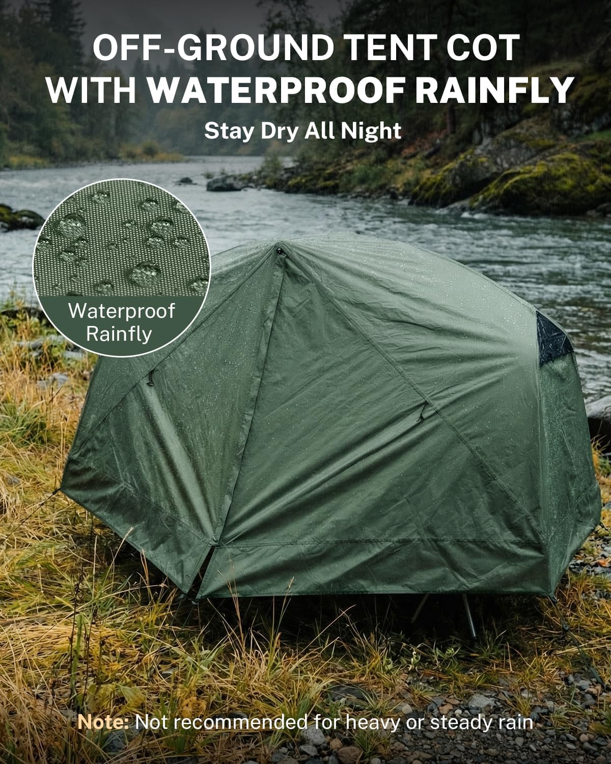 Gonex 31.5" Wide Camping Tent Cot 1 Person Folding Off-Ground Cot