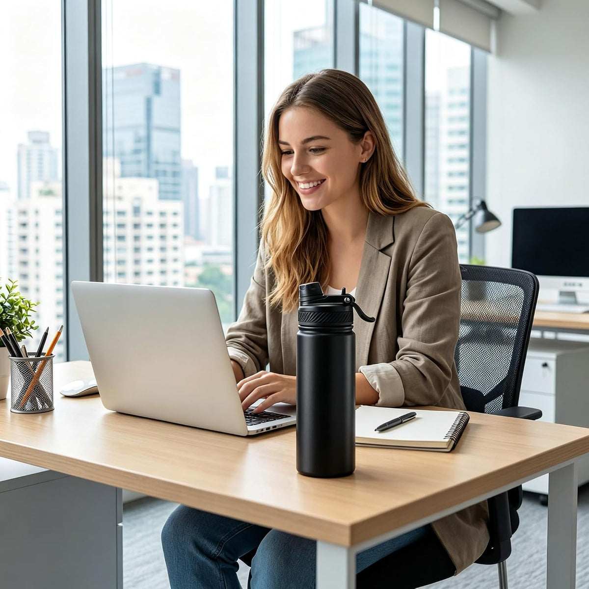Fijinhom Insulated Stainless Steel Water Bottle, type 17,Black+Green&Black