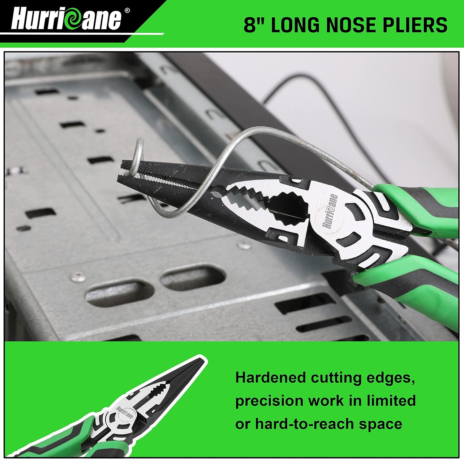 HURRICANE 3-Piece Pliers Set - Heavy-Duty with 8-Inch Linesman, Needle Nose Pliers and 6-Inch Diagonal Cutters for Basic Repair