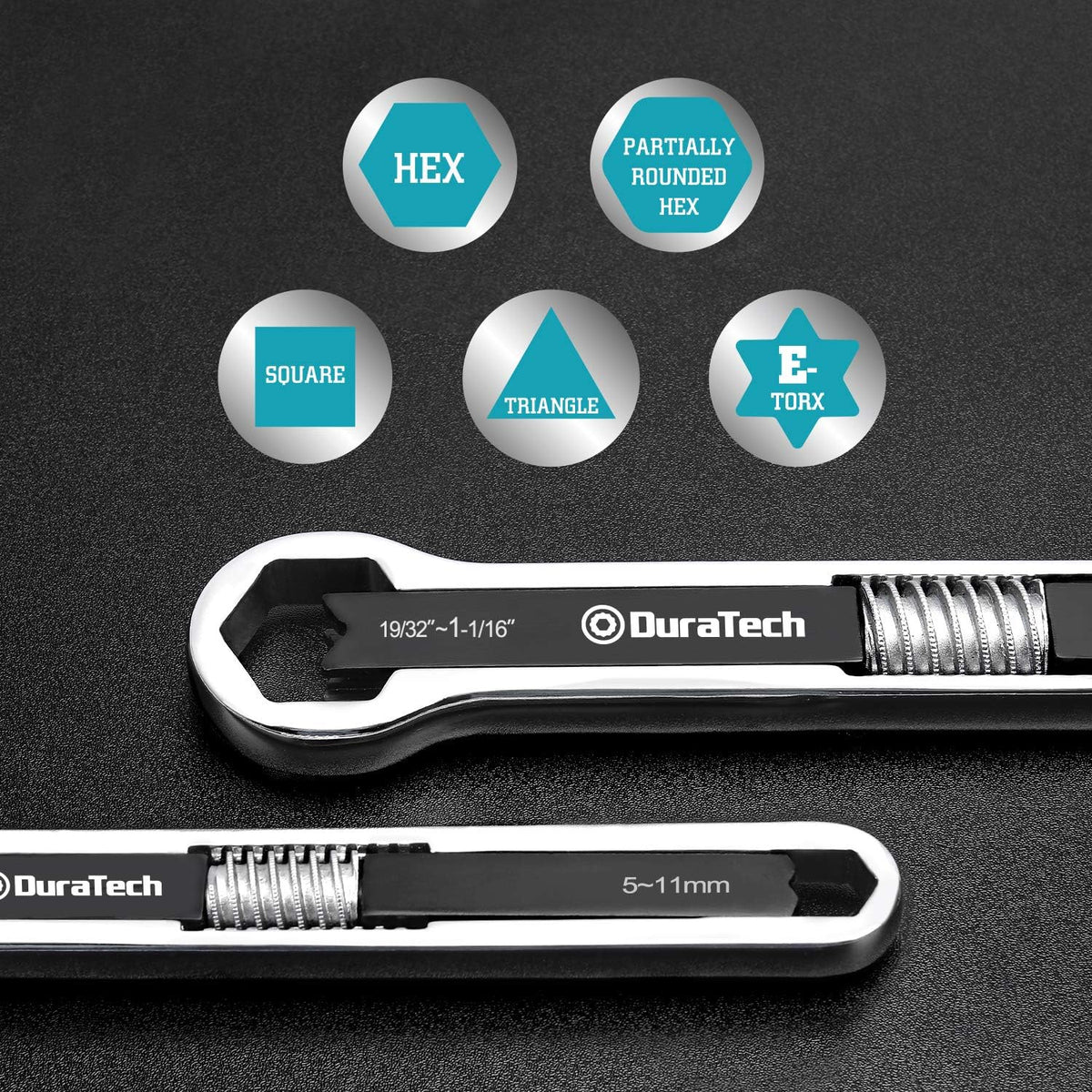 DURATECH Adjustable Wrench Set, 8-inch & 10-inch, 2 Piece