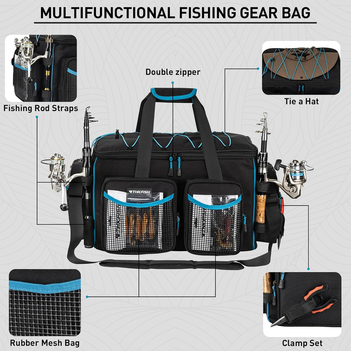 THKFISH Waterproof Large Fishing Tackle Bag for 3600/3700 Tackle Box
