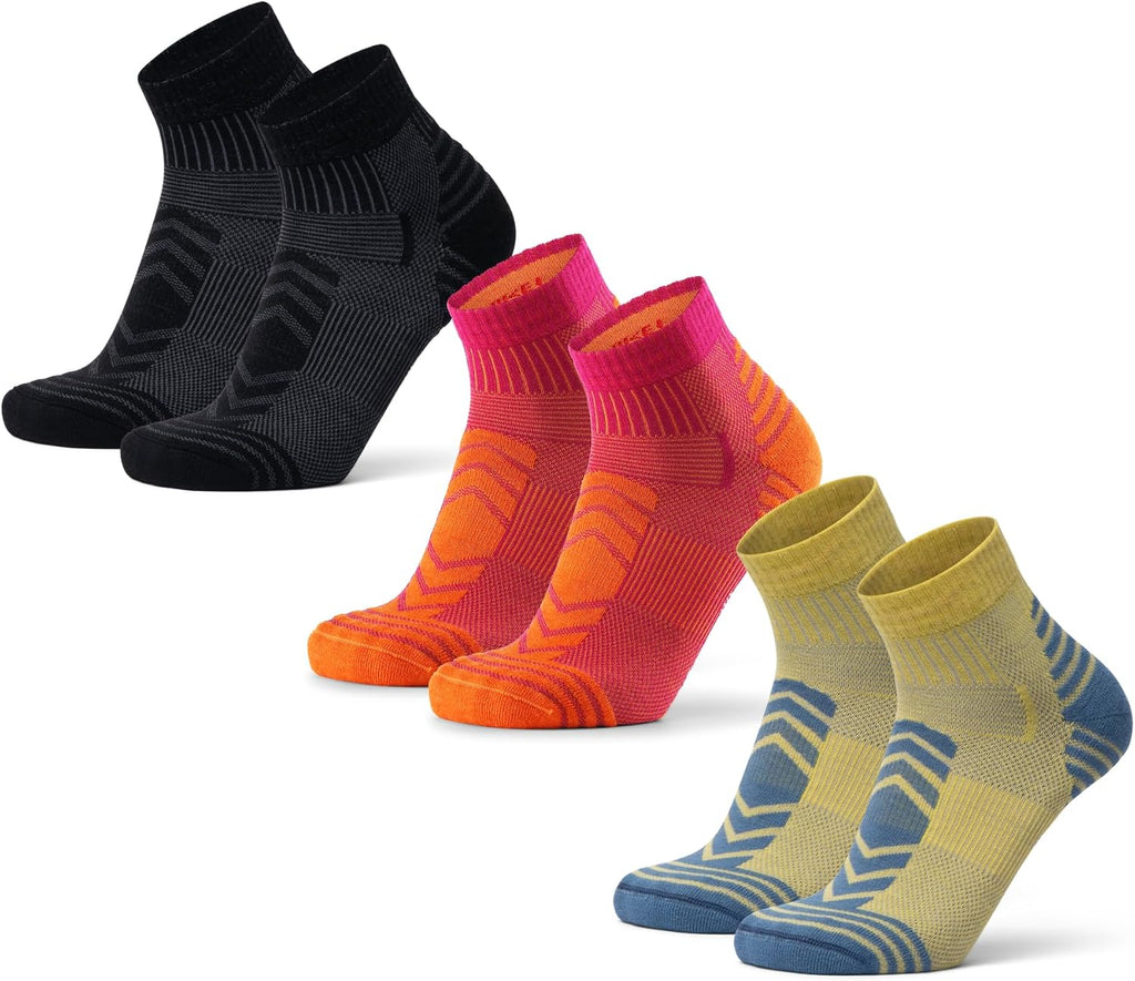 DANISH ENDURANCE Merino Wool Hiking Socks, Low-Cut, 3-Pack