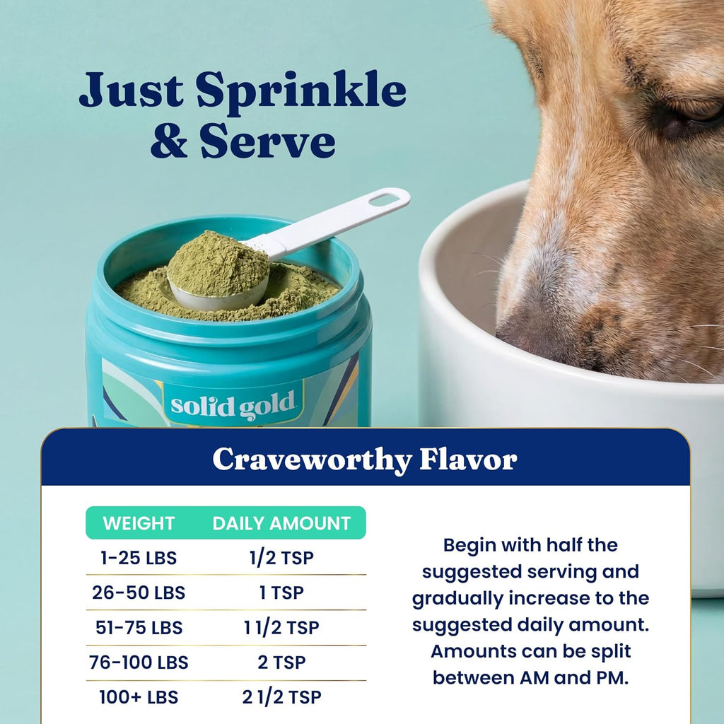 Solid Gold SeaMeal Dog Dental Powder – Plaque & Tartar Control, All Breeds