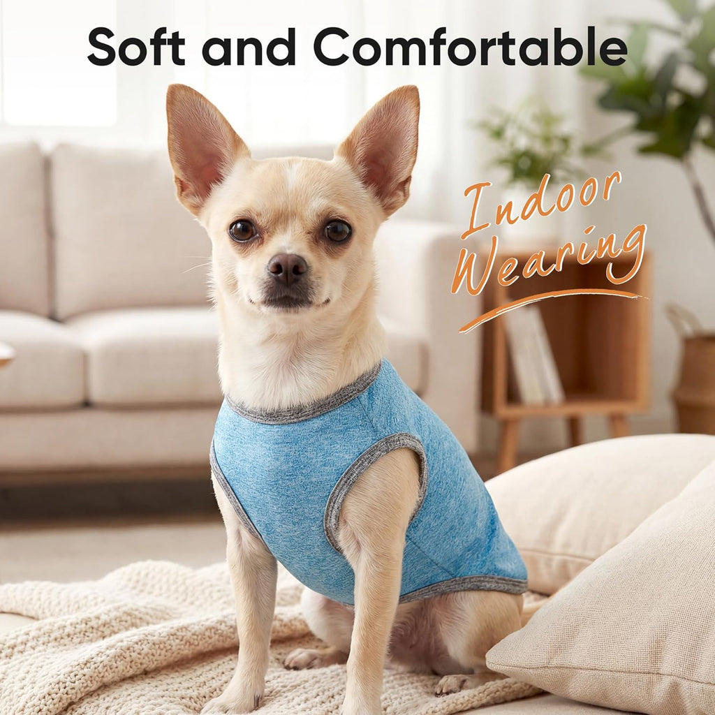 3 Pack Lightweight Sun Protection Dog Shirt Breathable Sleeveless Dog T Shirts Extra Soft Top Tank Dog Clothes for Outdoor Activities (Dark Gray + Light Green + Mint Green, Medium)