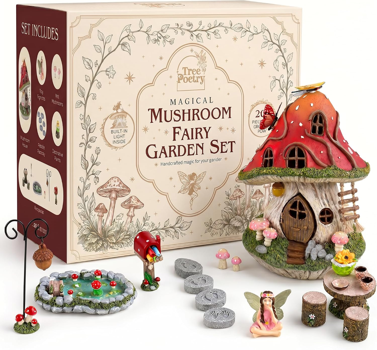 Opening Fairy Door and Window with Light, Fairy Doors for Trees Outdoor, Fairy Door, Fairy House Kit, Fairy Garden Decor, Fairy Doors, Fairy Garden Decor, Fairy Garden Decorations, Garden Fairy