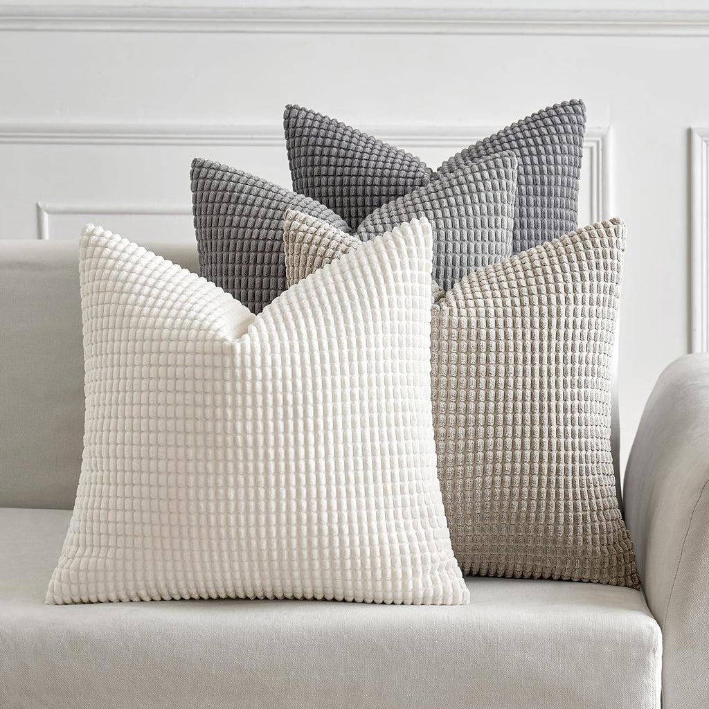 MIULEE Fall Decorative Throw Pillow Covers 18x18 Inch Set of 4 Brown