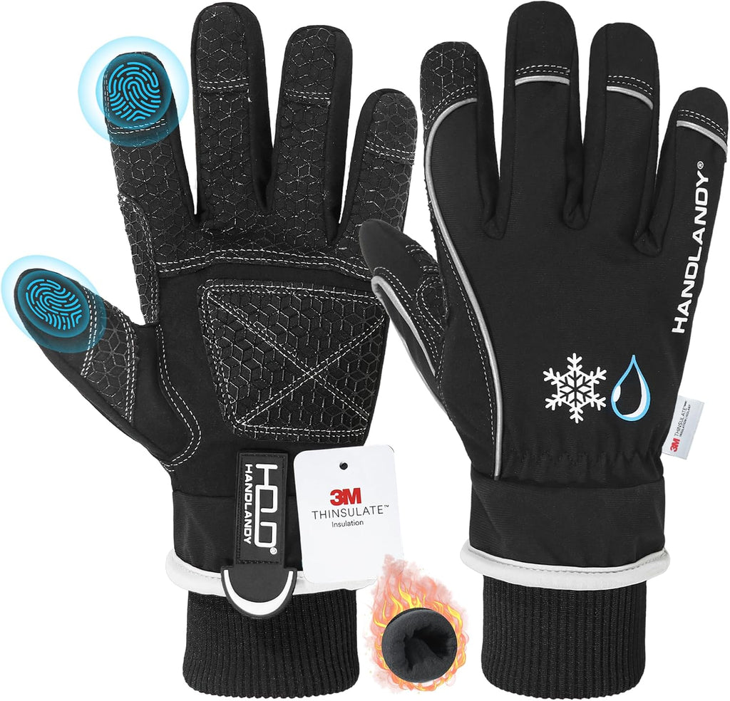 HANDLANDY Winter Work Gloves, 3M Thinsulate Waterproof Insulated Glove for Men Women