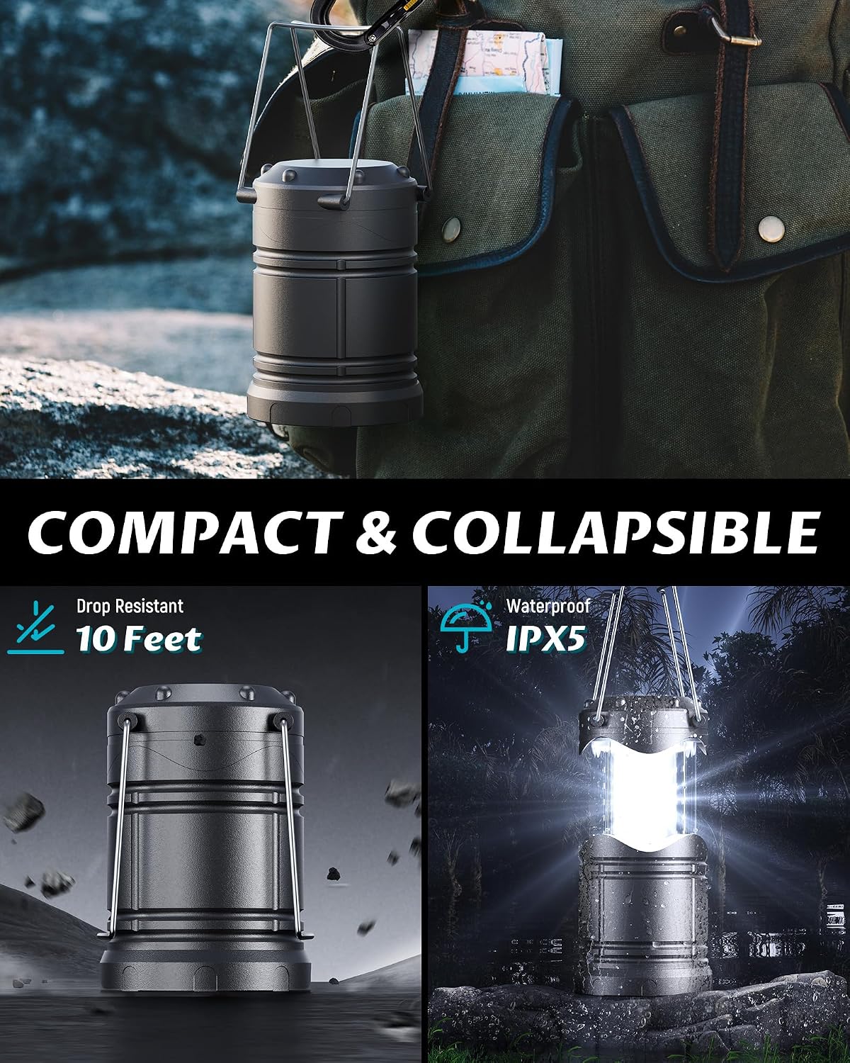 Lichamp 4 Pack LED Camping Lanterns, A4GY