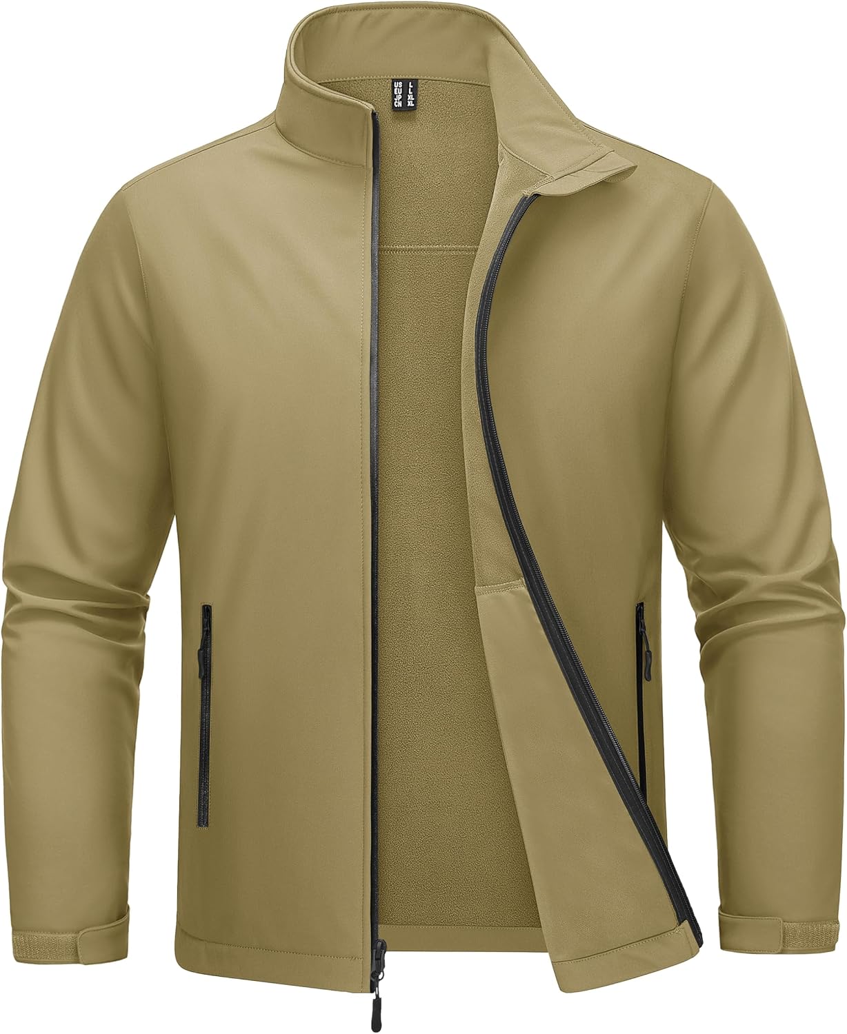 MAGCOMSEN Men's Fleece Lined Softshell Jacket Lightweight Waterproof Windbreaker Zip Up Winter Rain Coat Tactical Hiking