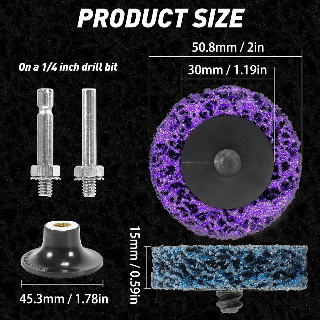 33 PCS 2" Quick Change Diamond Sanding Discs Easy Strip Wheels, Purple