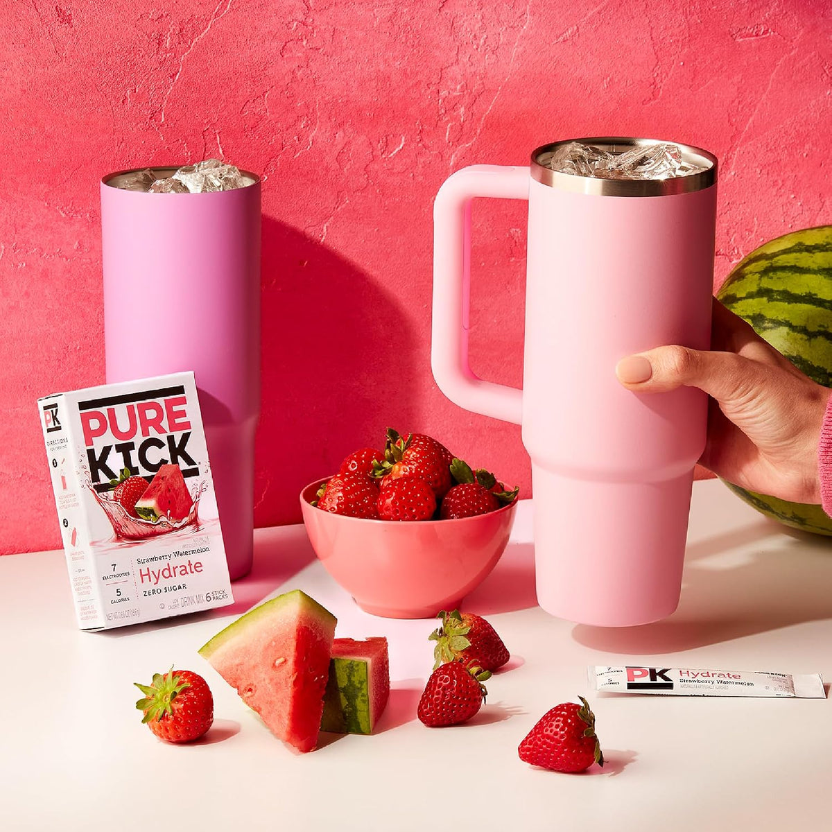 Pure Kick Singles To Go Hydration Drink Mix, Strawberry Watermelon, 72 Ct