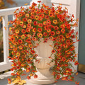 Hrobek Fake Mums Artificial Fall Hanging Flowers for Outdoors Decoration