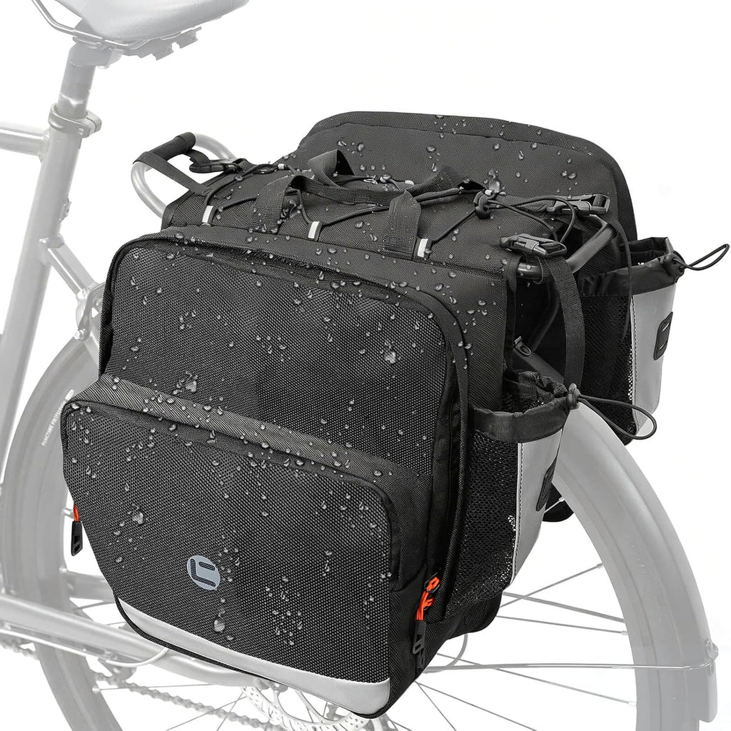 NDakter Bike Panniers, 35L Waterproof Panniers Bike Saddle Bags for Rear Rack, Expandable Double Bicycle Trunk Bag with Reflective Strips,E-bike Accessories for Commute and Mountain Cycling Travel
