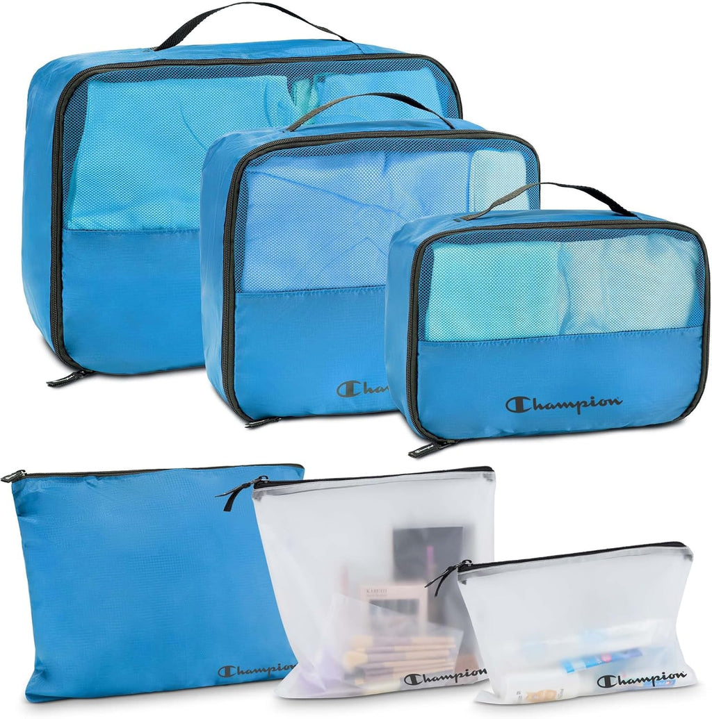 Champion Packing Cubes for Travel - 6 Piece Organizer Set, Carry-On Ready